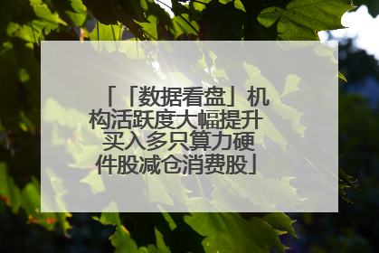 「数据看盘」机构活跃度大幅提升 买入多只算力硬件股减仓消费股