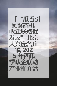 “瓜香引凤聚商机 政企联动促发展”北京大兴庞各庄镇 2025 年西瓜季政企联动产业推介活动圆满举行