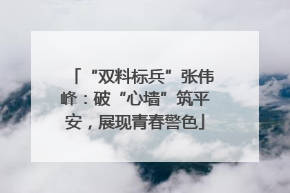 “双料标兵”张伟峰：破“心墙”筑平安，展现青春警色