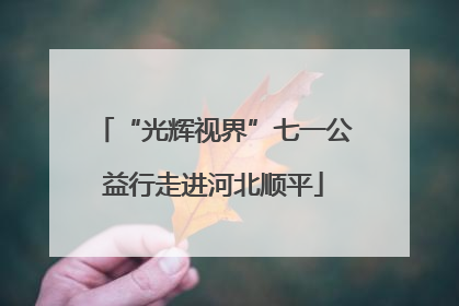 “光辉视界”七一公益行走进河北顺平