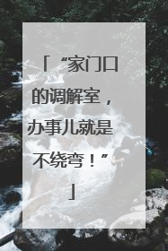 “家门口的调解室，办事儿就是不绕弯！”