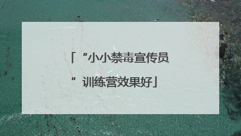 “小小禁毒宣传员”训练营效果好
