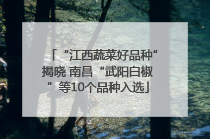 “江西蔬菜好品种”揭晓 南昌“武阳白椒”等10个品种入选