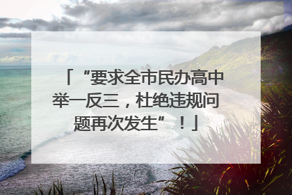 “要求全市民办高中举一反三，杜绝违规问题再次发生”！