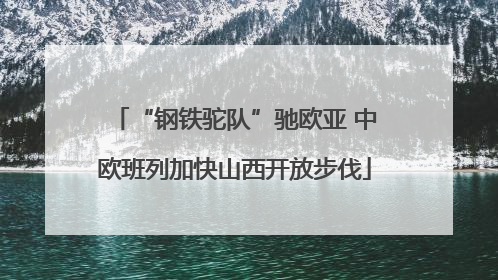 “钢铁驼队”驰欧亚 中欧班列加快山西开放步伐