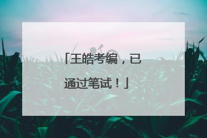王皓考编，已通过笔试！
