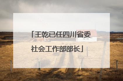 王乾已任四川省委社会工作部部长