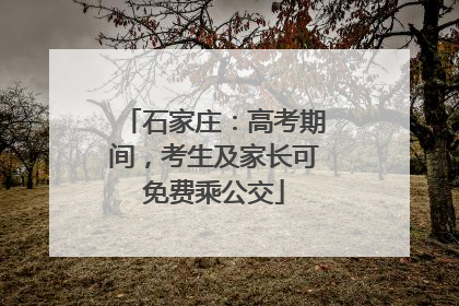 石家庄：高考期间，考生及家长可免费乘公交