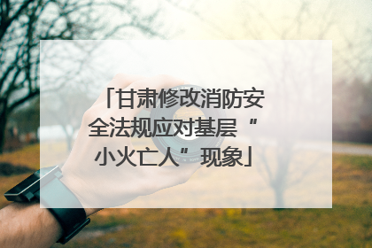 甘肃修改消防安全法规应对基层“小火亡人”现象