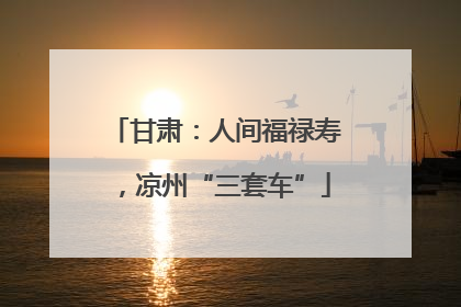甘肃：人间福禄寿，凉州“三套车”