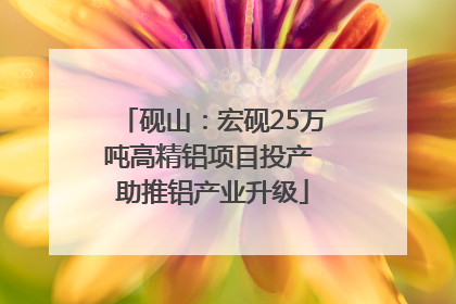 砚山：宏砚25万吨高精铝项目投产 助推铝产业升级