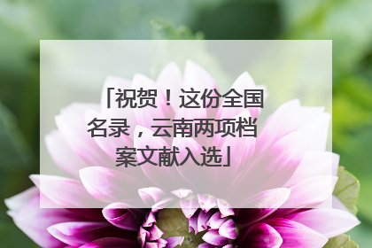 祝贺！这份全国名录，云南两项档案文献入选