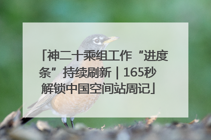 神二十乘组工作“进度条”持续刷新｜165秒解锁中国空间站周记