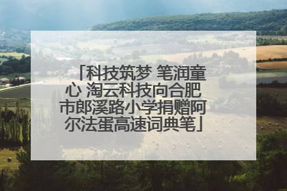 科技筑梦 笔润童心 淘云科技向合肥市郎溪路小学捐赠阿尔法蛋高速词典笔