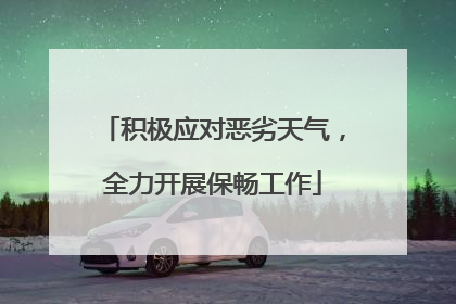 积极应对恶劣天气，全力开展保畅工作