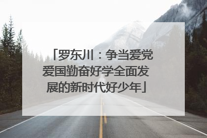 罗东川：争当爱党爱国勤奋好学全面发展的新时代好少年
