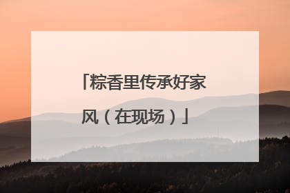粽香里传承好家风（在现场）