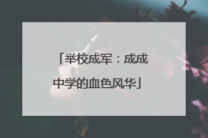 举校成军：成成中学的血色风华