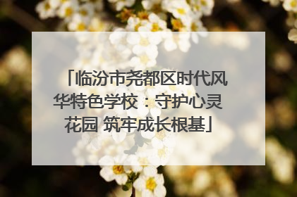 临汾市尧都区时代风华特色学校：守护心灵花园 筑牢成长根基