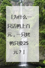 为什么一只活鸭上百元，一只烤鸭只要25元？
