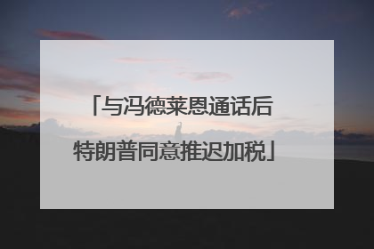 与冯德莱恩通话后 特朗普同意推迟加税