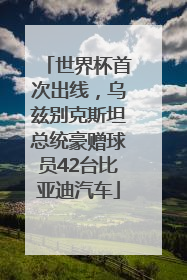 世界杯首次出线，乌兹别克斯坦总统豪赠球员42台比亚迪汽车