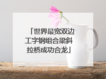 世界最宽双边工字钢组合梁斜拉桥成功合龙