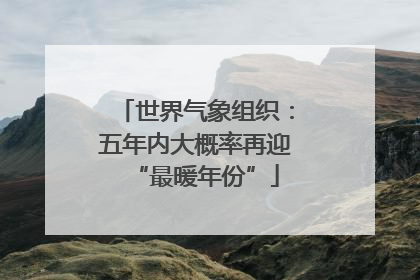 世界气象组织：五年内大概率再迎“最暖年份”