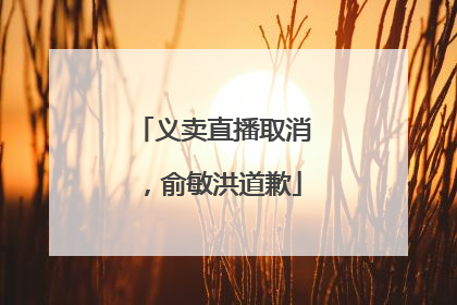 义卖直播取消，俞敏洪道歉