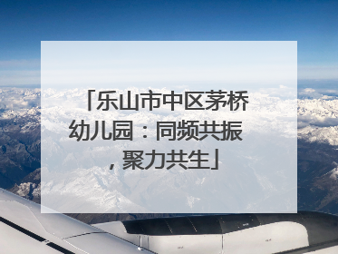 乐山市中区茅桥幼儿园：同频共振，聚力共生