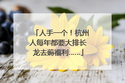 人手一个！杭州人每年都要大排长龙去薅福利……
