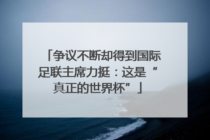 争议不断却得到国际足联主席力挺：这是“真正的世界杯”