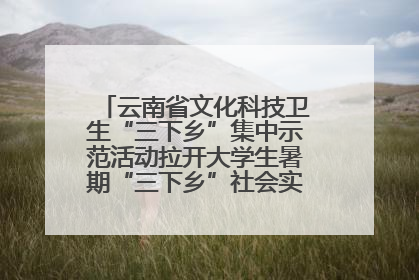 云南省文化科技卫生“三下乡”集中示范活动拉开大学生暑期“三下乡”社会实践活动序幕