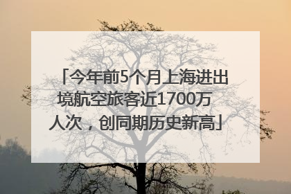 今年前5个月上海进出境航空旅客近1700万人次，创同期历史新高