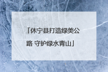休宁县打造绿美公路 守护绿水青山