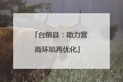 台前县：助力营商环境再优化
