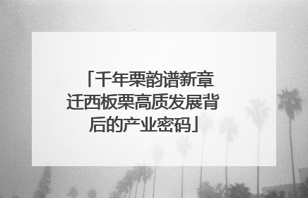 千年栗韵谱新章 迁西板栗高质发展背后的产业密码