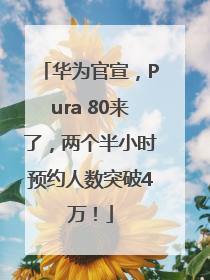 华为官宣，Pura 80来了，两个半小时预约人数突破4万！