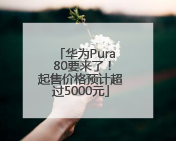 华为Pura 80要来了！起售价格预计超过5000元