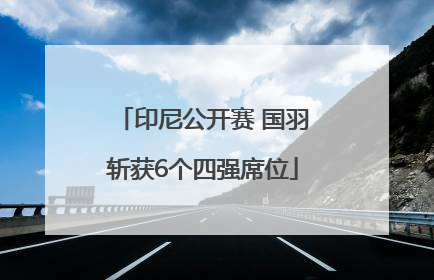 印尼公开赛 国羽斩获6个四强席位