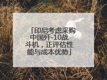 印尼考虑采购中国歼-10战斗机，正评估性能与成本优势