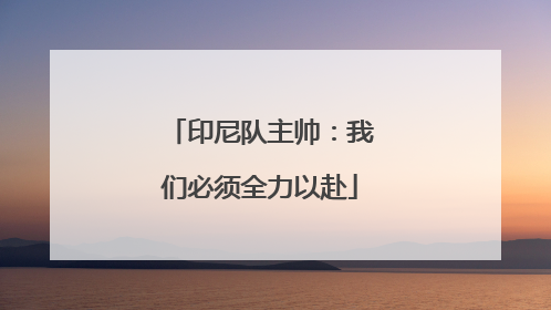 印尼队主帅：我们必须全力以赴