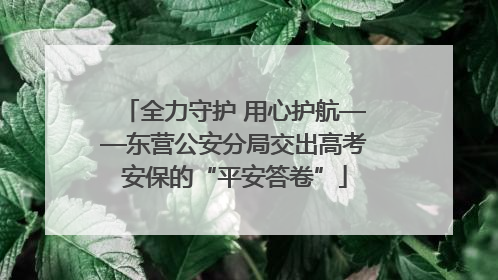 全力守护 用心护航——东营公安分局交出高考安保的“平安答卷”