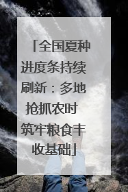 全国夏种进度条持续刷新：多地抢抓农时 筑牢粮食丰收基础
