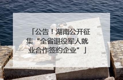 公告！湖南公开征集“全省退役军人就业合作签约企业”
