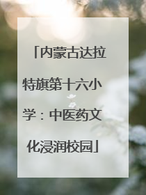 内蒙古达拉特旗第十六小学：中医药文化浸润校园