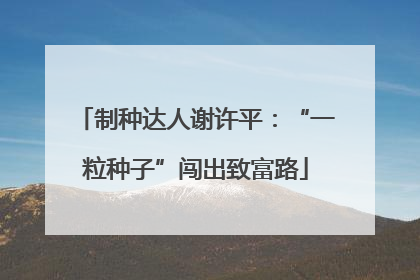 制种达人谢许平：“一粒种子”闯出致富路