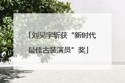 刘昊宇斩获“新时代最佳古装演员”奖
