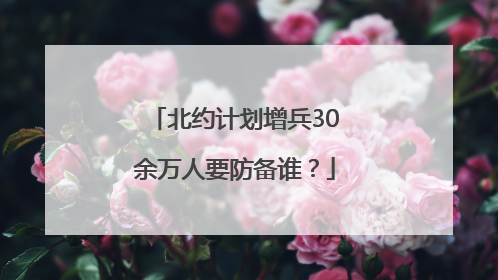 北约计划增兵30余万人要防备谁？