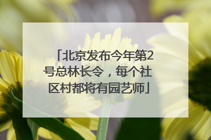 北京发布今年第2号总林长令，每个社区村都将有园艺师